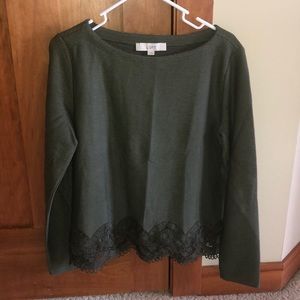 Olive green Loft shirt.